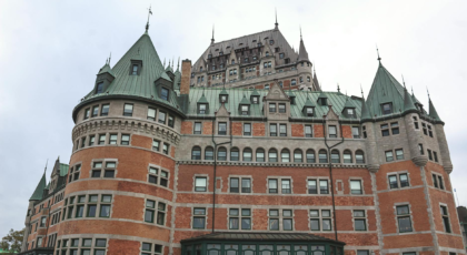 Stunning view of the iconic Château Frontenac in Quebec City, capturing its architectural beauty.