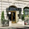 Elegant entrance of Hotel Washington Square, capturing classic New York architectural charm.